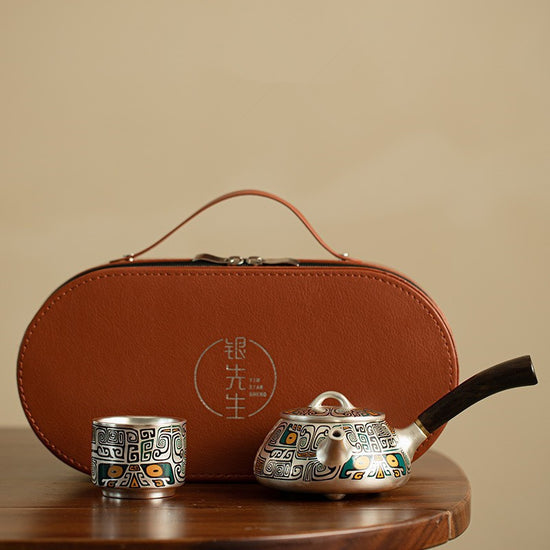 Silver Gilded Tea Set Package Gift Box